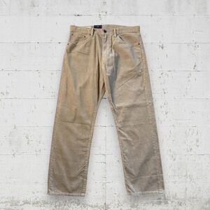 NWT Gap Corduroy Pants Mens 34x30 Tan Relaxed Fit Straight Leg